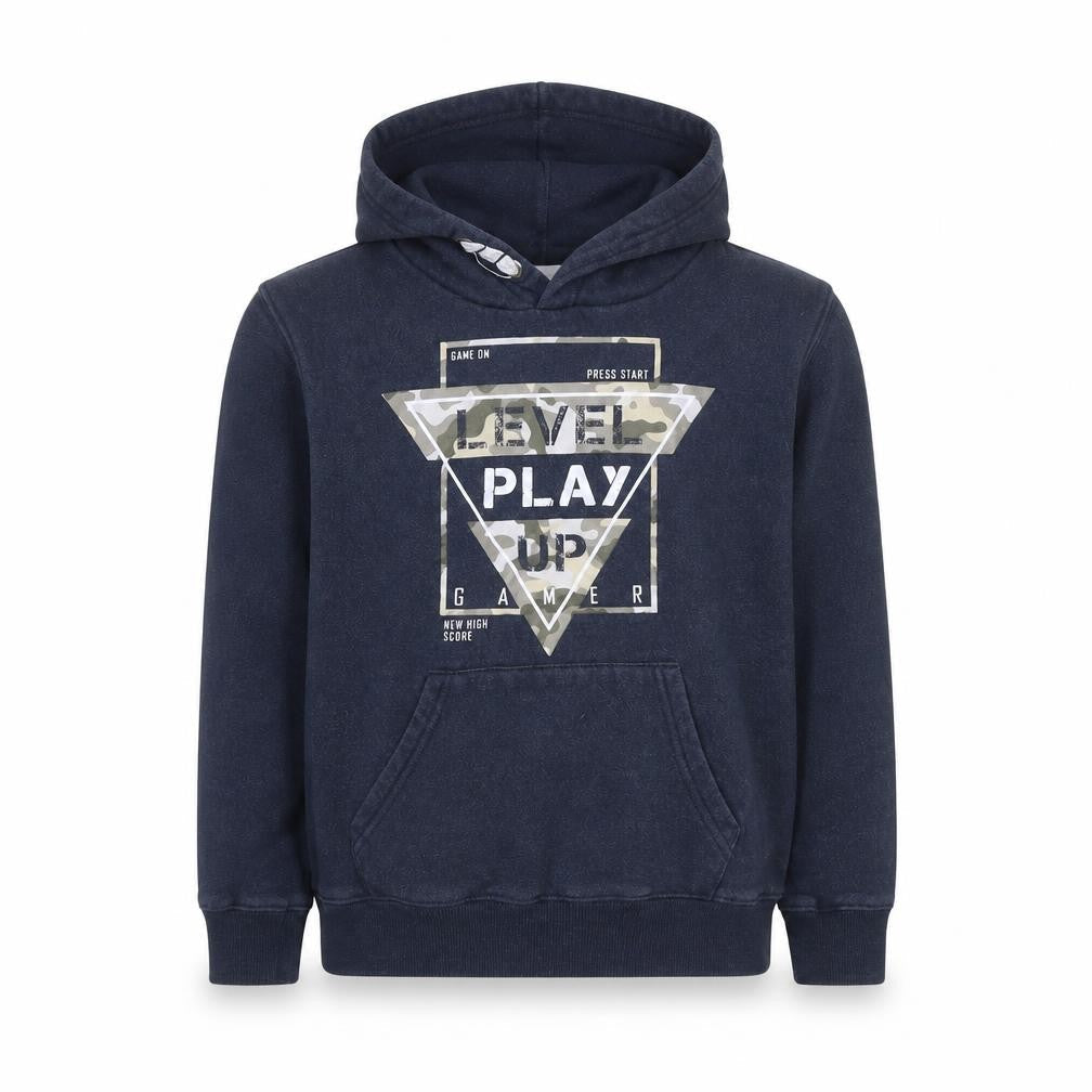 Dynamic Boys Blue Cotton Pullover Hoodie Size 11-12 Years Pullover - Level Play Up