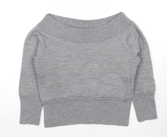 Frost French Womens Grey Polyester Pullover Sweatshirt Size S Pullover - Fairy Butterfly