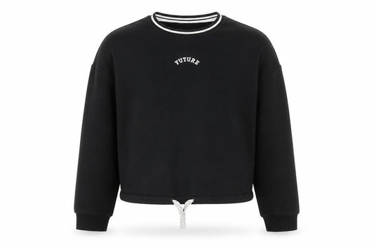 Marks & Spencer Girls Black Cotton Pullover Hoodie Size 12-13 Years Pullover - Future