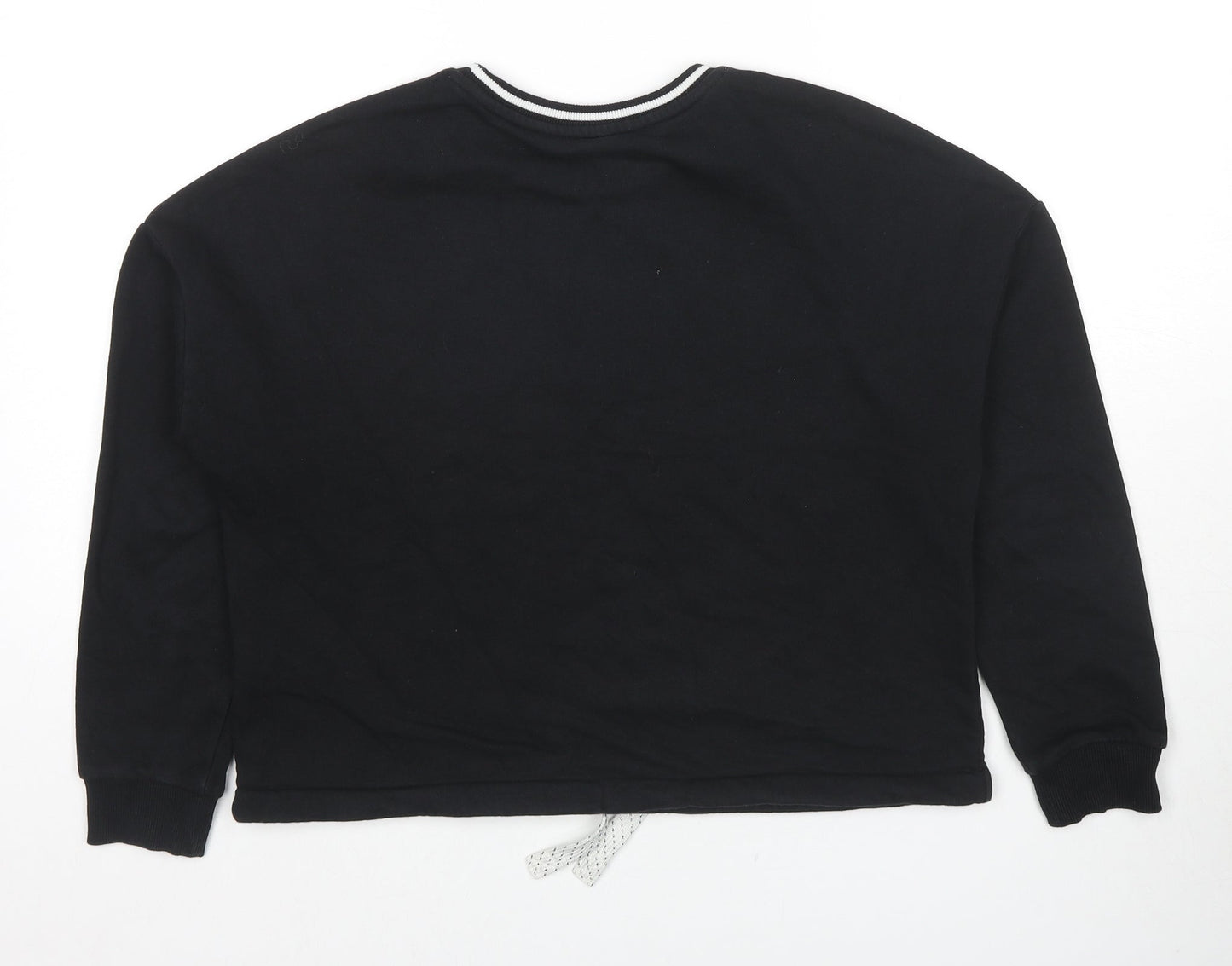 Marks and Spencer Girls Black Cotton Pullover Hoodie Size 12-13 Years Pullover - Future