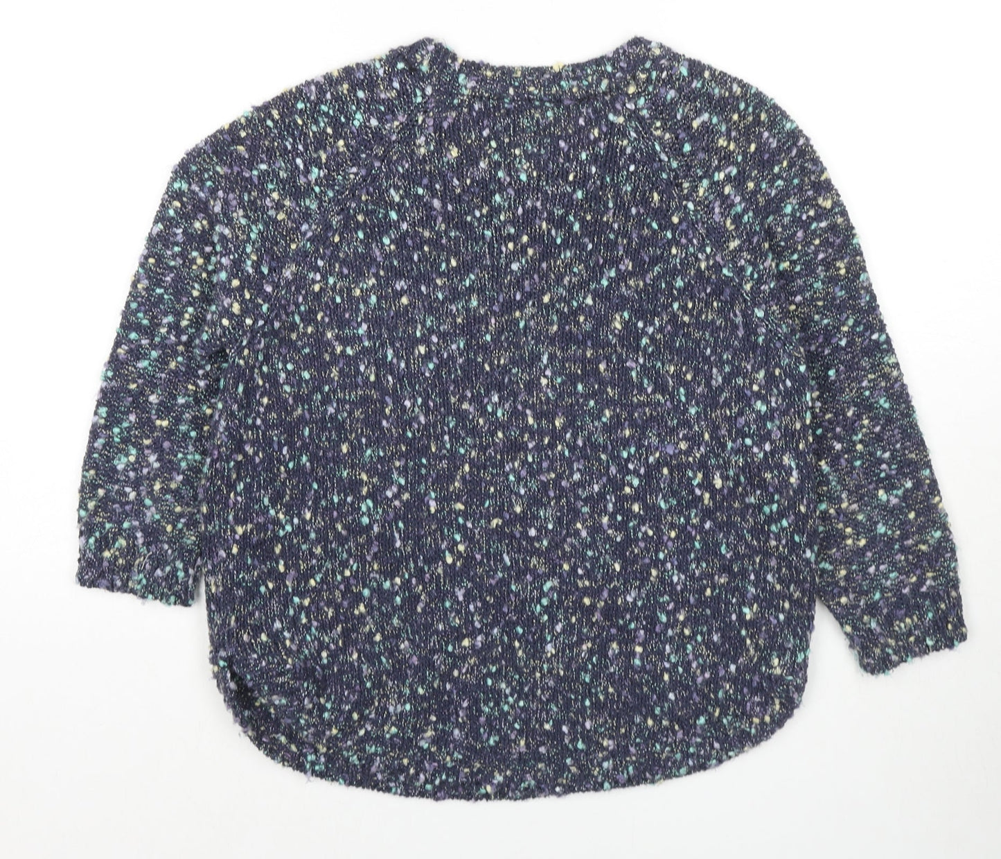 Marks and Spencer Womens Multicoloured Round Neck Cotton Pullover Jumper Size 10