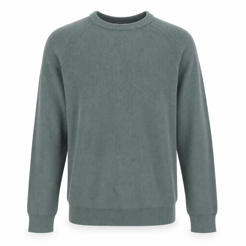 River Island Mens Green Round Neck Cotton Pullover Jumper Size L Long Sleeve