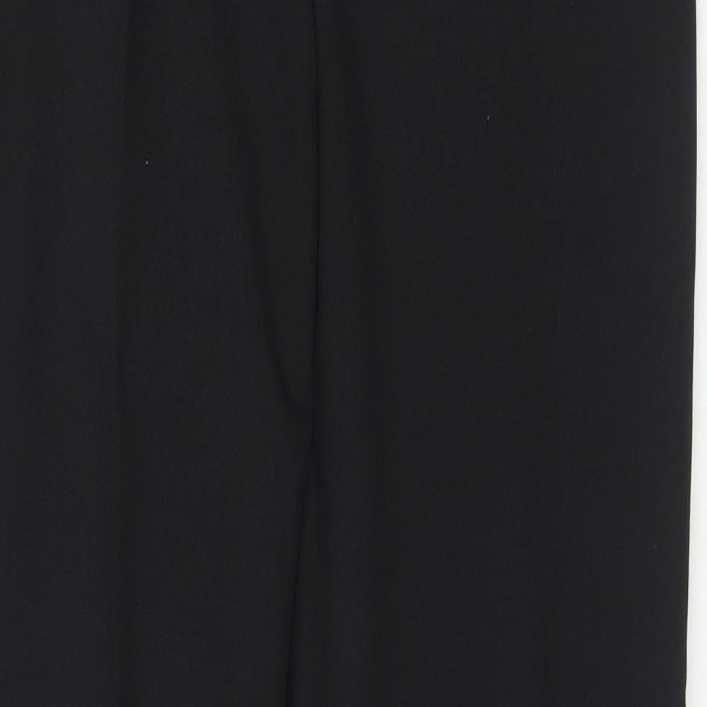 NL Collection Womens Black Polyester Trousers Size 14 L31 in Regular Zip