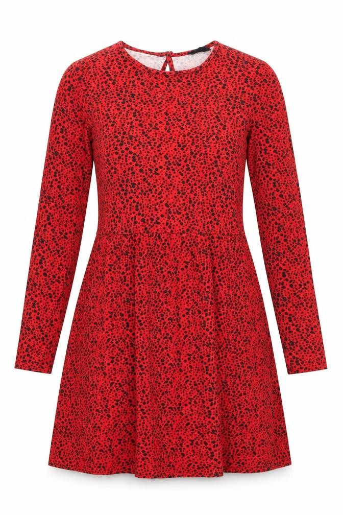 Wednesday's Girl Womens Red Polka Dot Viscose Skater Dress Size S Boat Neck Pullover