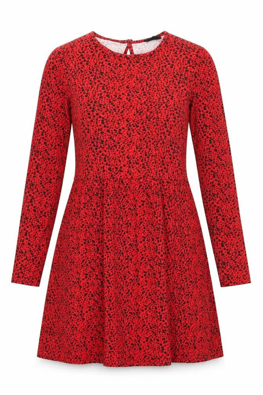 Wednesday's Girl Womens Red Polka Dot Viscose Skater Dress Size S Boat Neck Pullover