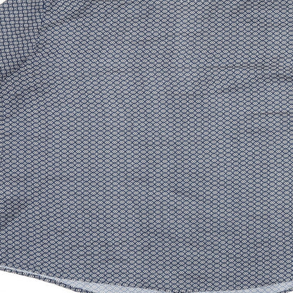 Zara Womens Blue Geometric Polyester Basic Button-Up Size M V-Neck