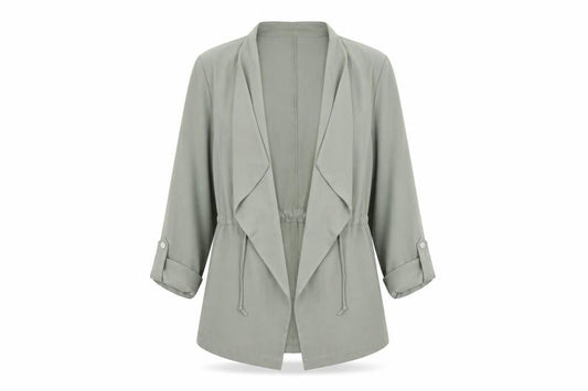 Front view of Principles women’s green jacket, size UK 12