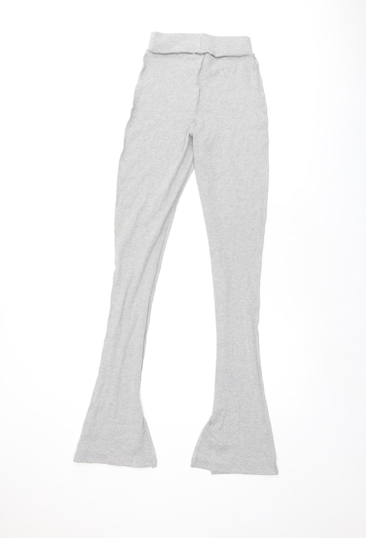 PRETTYLITTLETHING Womens Grey Polyester Trousers Size 4 L33.5 in Regular