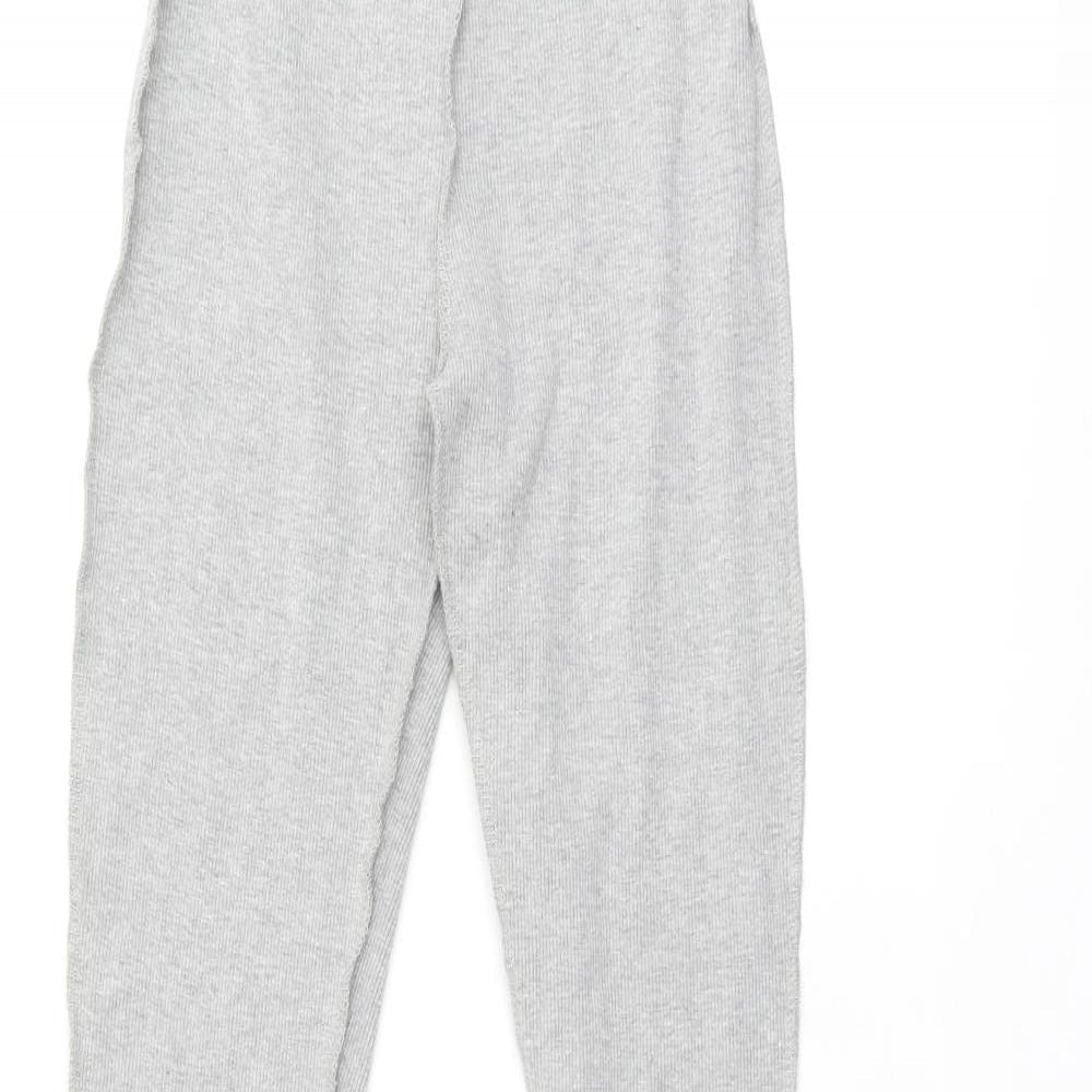 PRETTYLITTLETHING Womens Grey Polyester Trousers Size 4 L33.5 in Regular