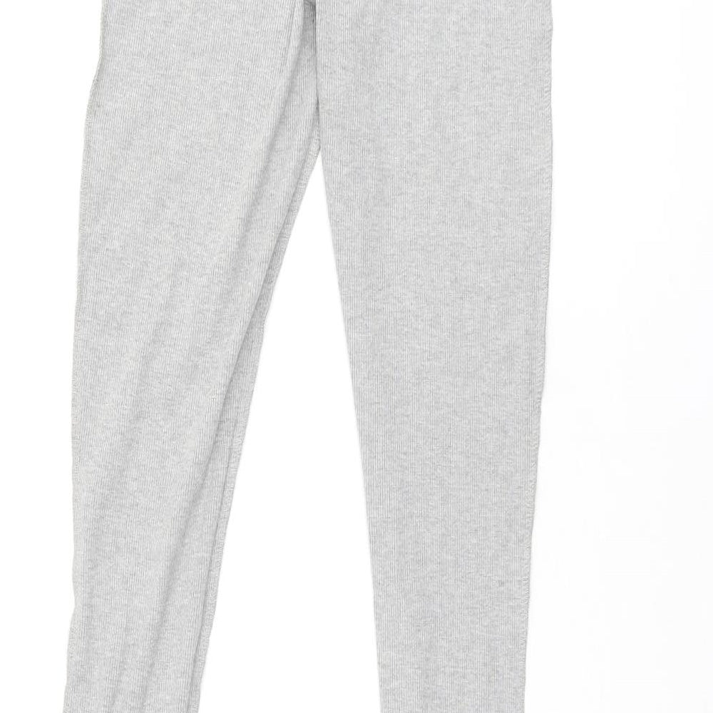 PRETTYLITTLETHING Womens Grey Polyester Trousers Size 4 L33.5 in Regular