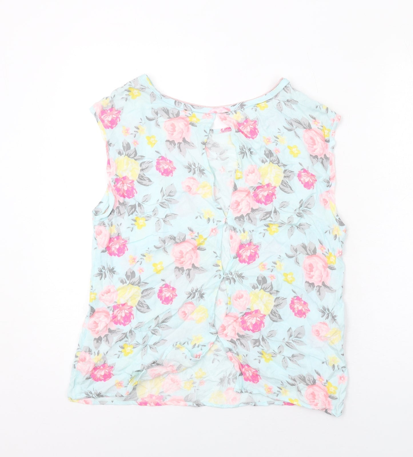 TOM TAILOR Womens Multicoloured Floral Viscose Basic Tank Size S Round Neck