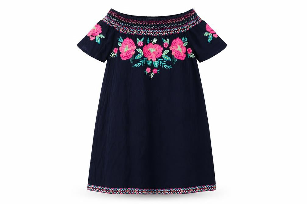 Accessorize Womens Blue Cotton A-Line Size S Off the Shoulder Pullover