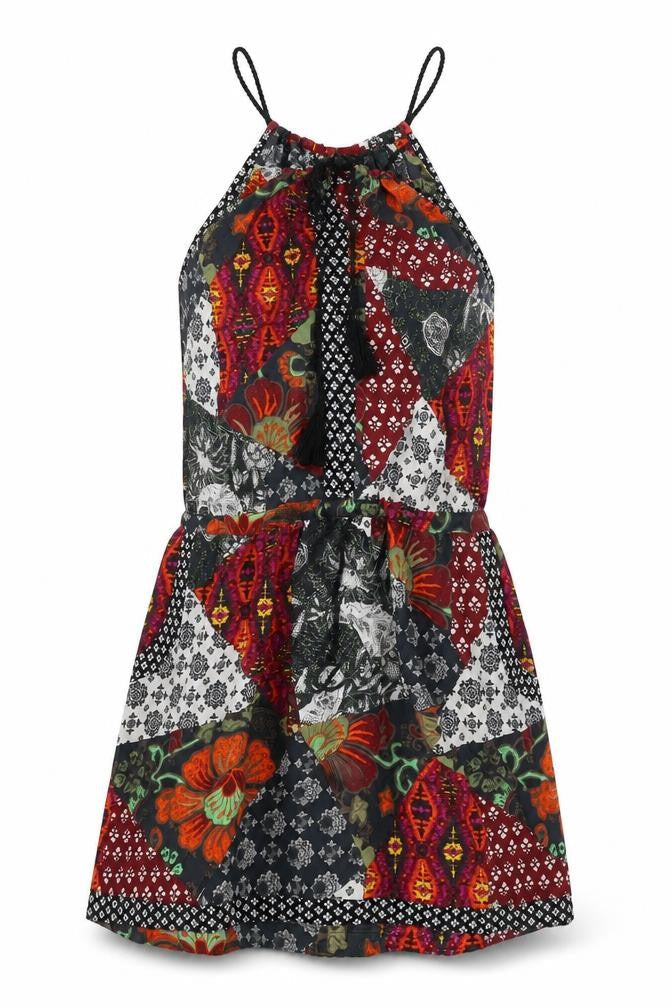 NEXT Womens Multicoloured Geometric Viscose A-Line Size 10 Round Neck Pullover