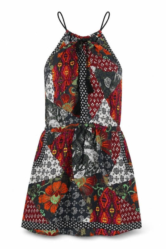 Next Womens Multicoloured Geometric Viscose A-Line Size 10 Round Neck Pullover