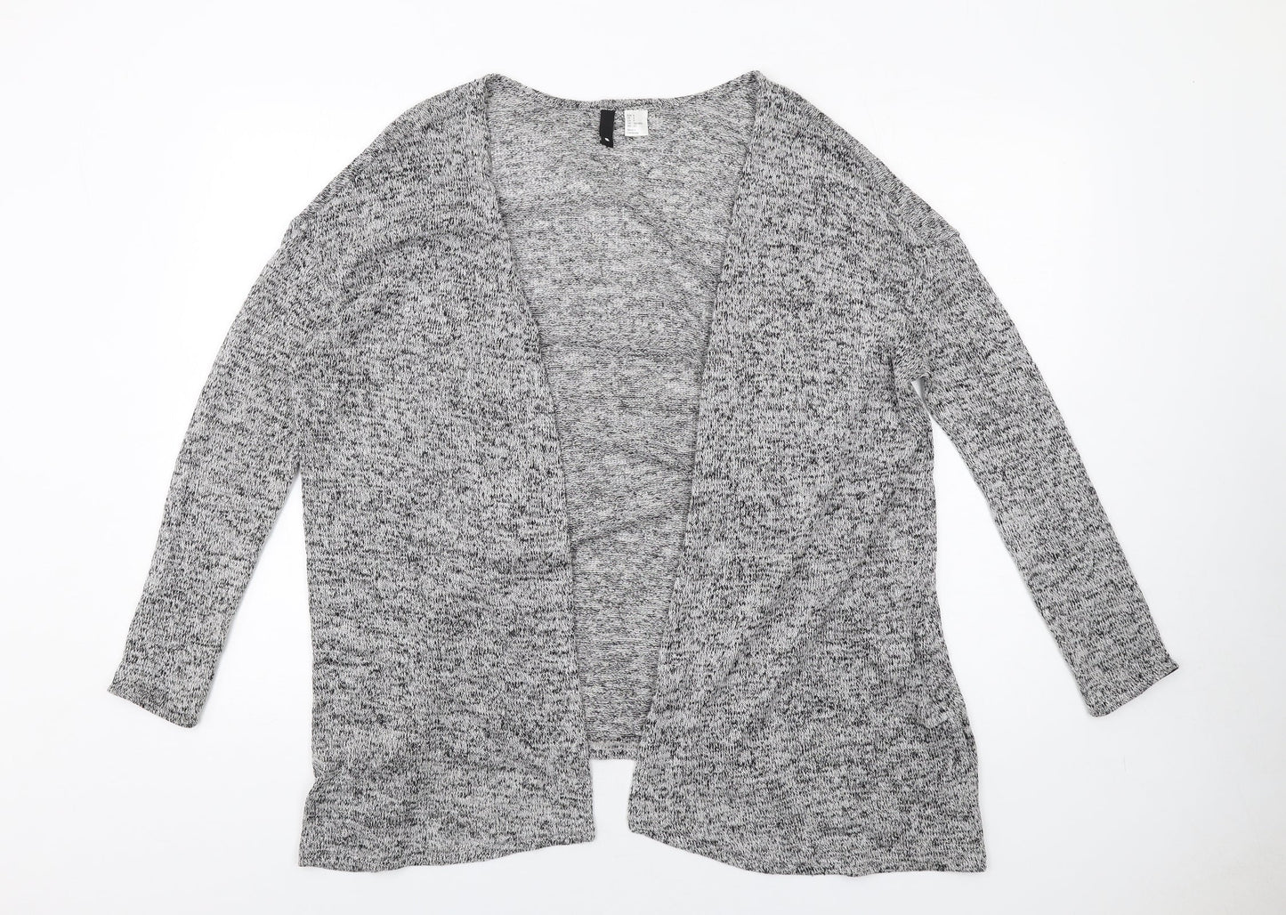 H&M Womens Grey V-Neck Viscose Cardigan Jumper Size S