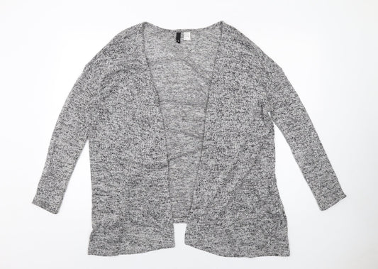 H&M Womens Grey V-Neck Viscose Cardigan Jumper Size S