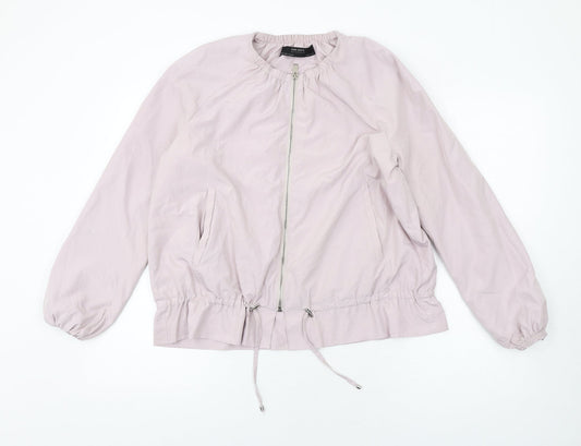 Zara Womens Purple Bomber Jacket Coat Size S Zip - Peplum