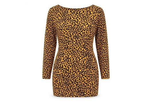 & Other Stories Womens Orange Animal Print Polyester Mini Size 8 Round Neck Zip