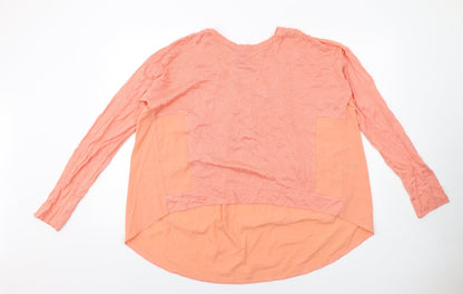 A&G Womens Pink Cotton Basic Blouse Size 12 Round Neck