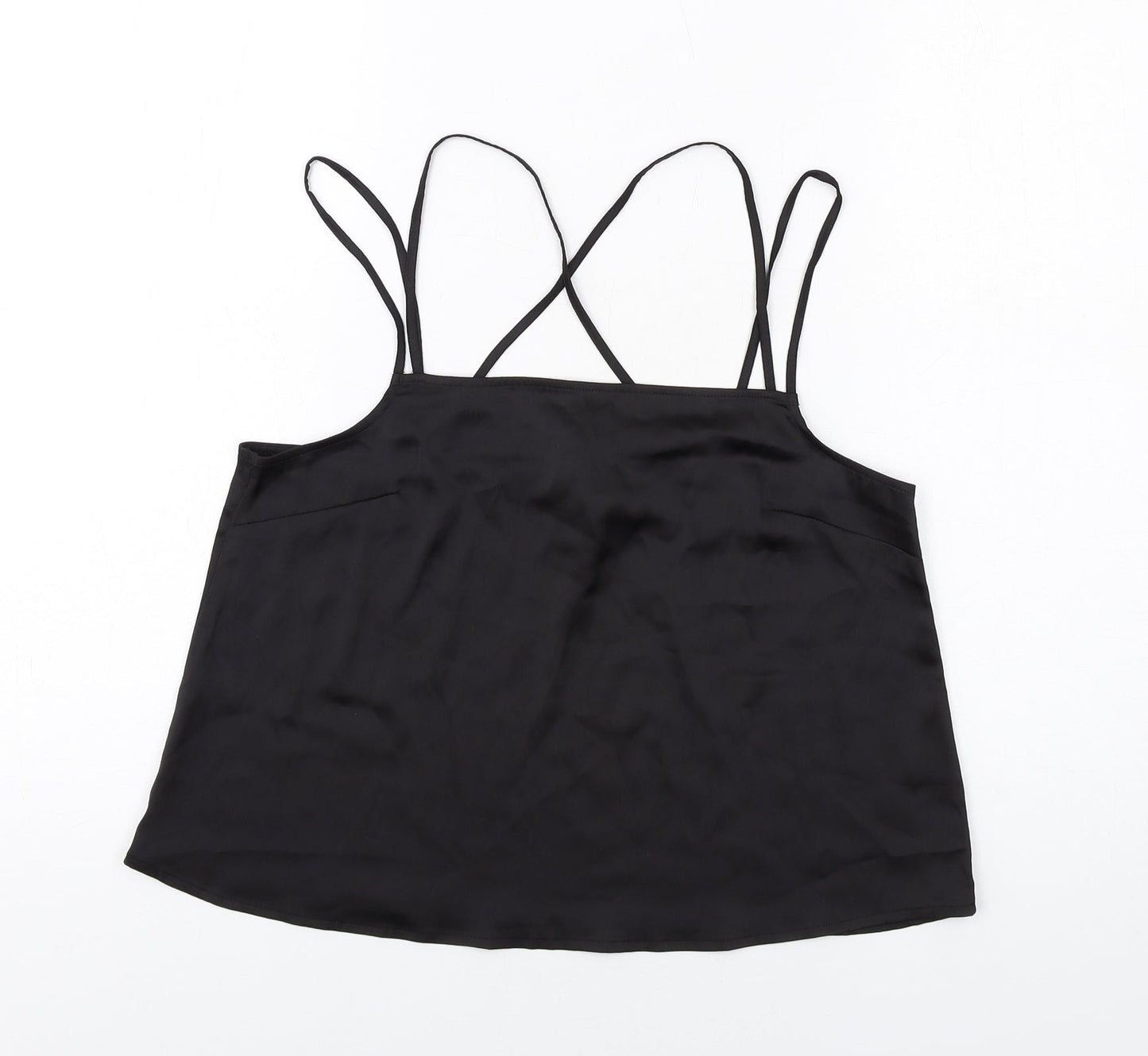 H&M Womens Black Polyester Camisole T-Shirt Size 10 Square Neck