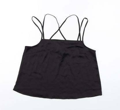 H&M Womens Black Polyester Camisole T-Shirt Size 10 Square Neck