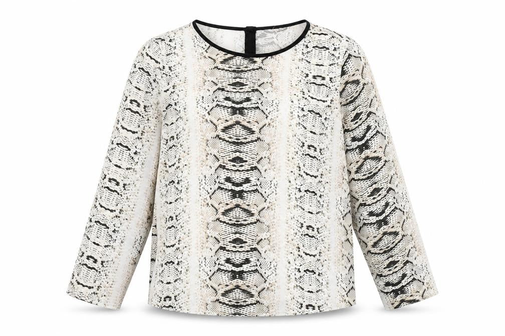 Zara Womens Multicoloured Animal Print Polyester Basic T-Shirt Size S Round Neck - Snake Print