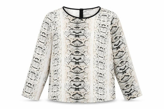 Zara Womens Multicoloured Animal Print Polyester Basic T-Shirt Size S Round Neck - Snake Print