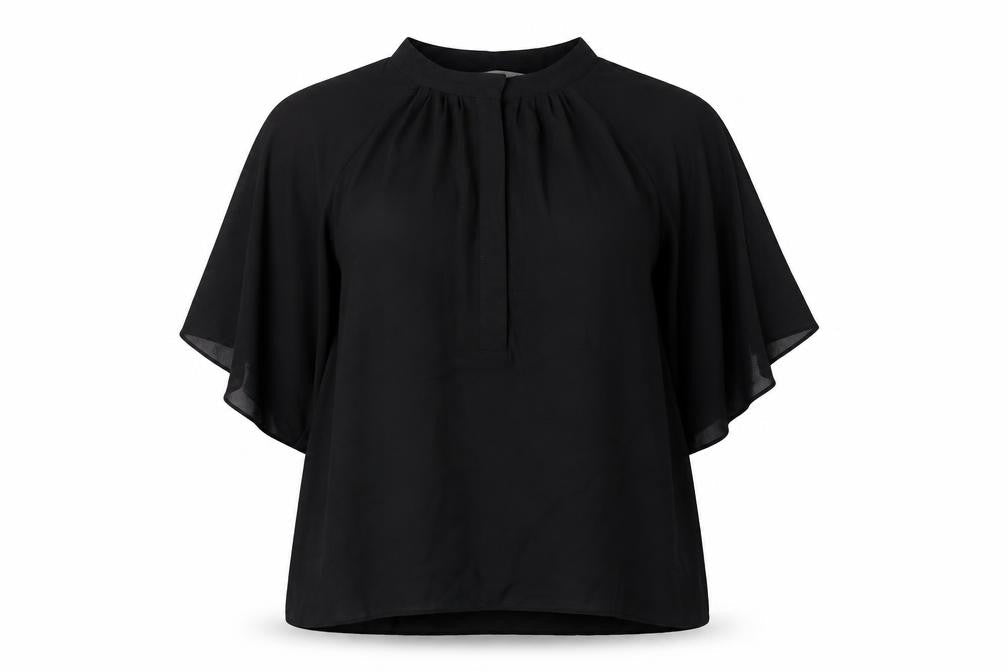 H&M Womens Black Polyester Basic Blouse Size L Roll Neck