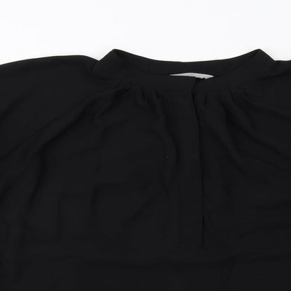 H&M Womens Black Polyester Basic Blouse Size L Roll Neck