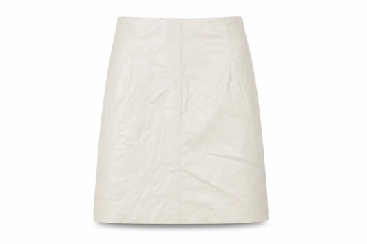 H&M Womens Beige Polyester A-Line Skirt Size 10 Zip - Leather Coated