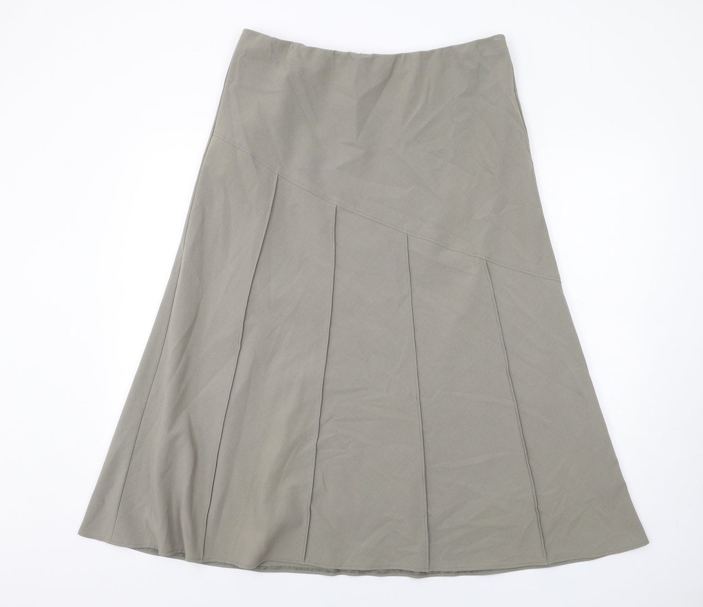Platform Womens Green Polyester A-Line Skirt Size 18
