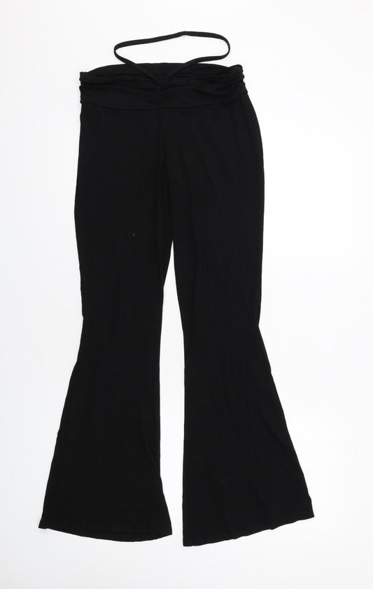 ASOS Womens Black Viscose Trousers Size 8 L33 in Regular