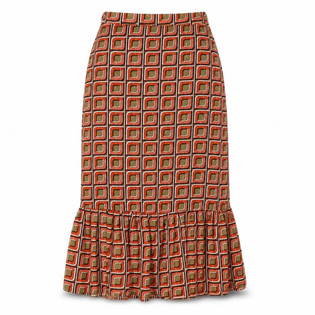 NEXT Womens Multicoloured Geometric Polyester Trumpet Skirt Size 6