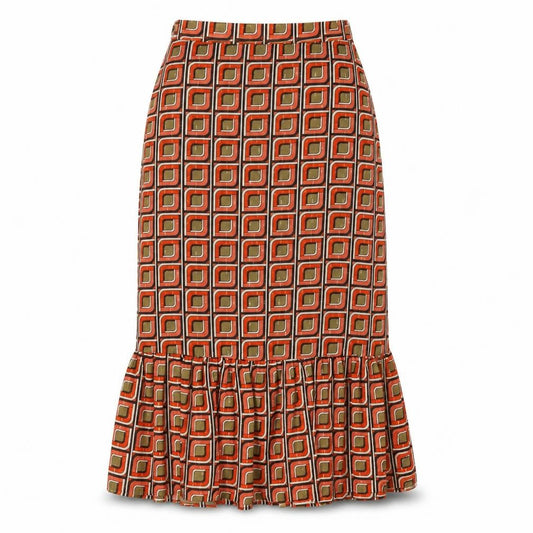 Next Womens Multicoloured Geometric Polyester Trumpet Skirt Size 6