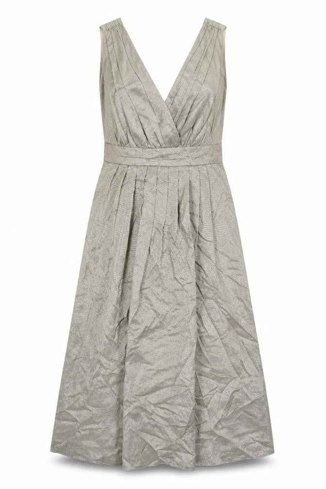 Warehouse Womens Gold Cotton A-Line Size 8 V-Neck Zip