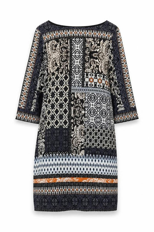Wallis Womens Multicoloured Paisley Polyester Shift Size XS Boat Neck Pullover