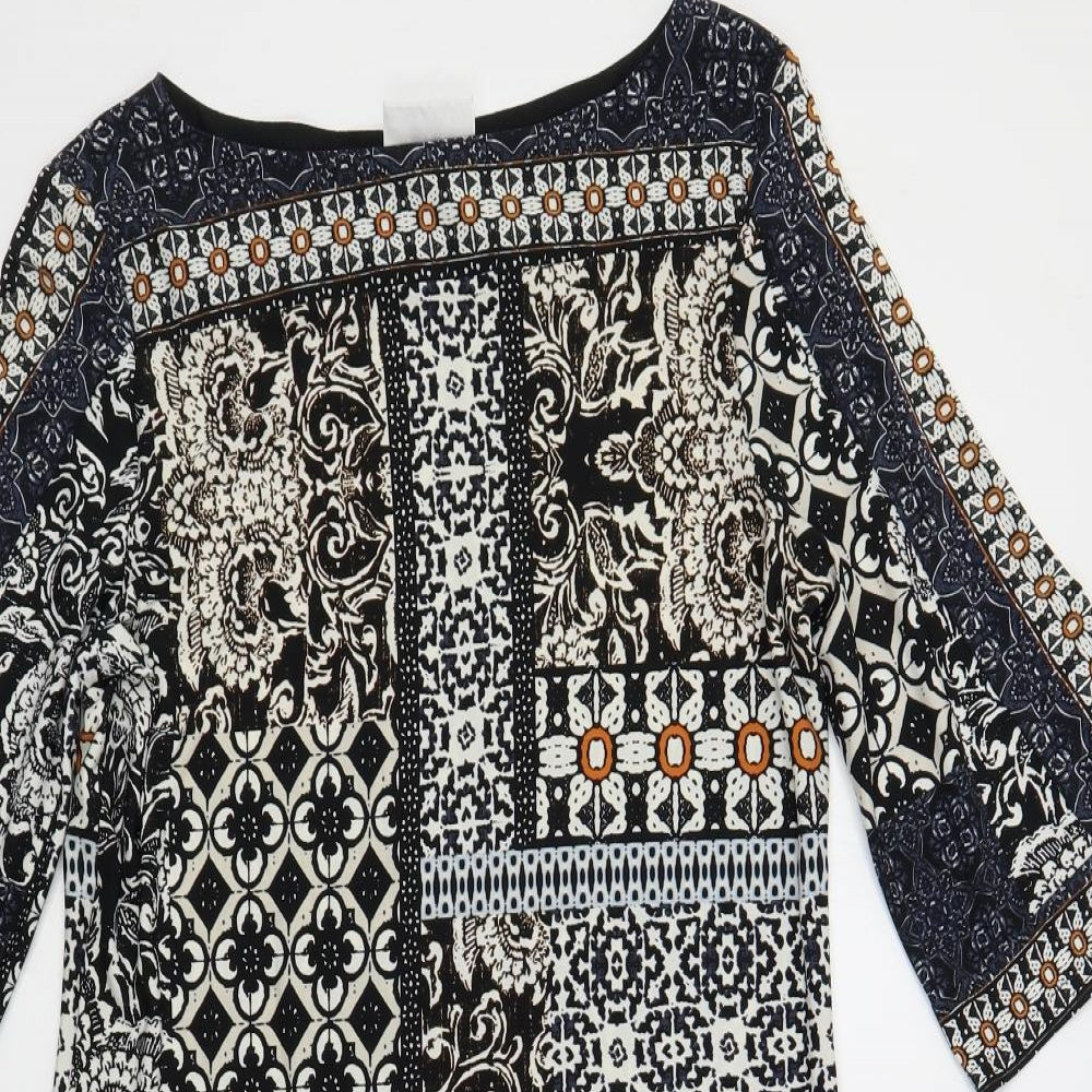 Wallis Womens Multicoloured Paisley Polyester Shift Size XS Boat Neck Pullover
