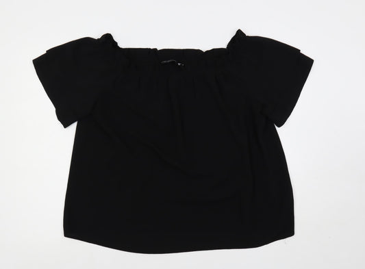 Dorothy Perkins Womens Blue Polyester Basic Blouse Size 18 Off the Shoulder