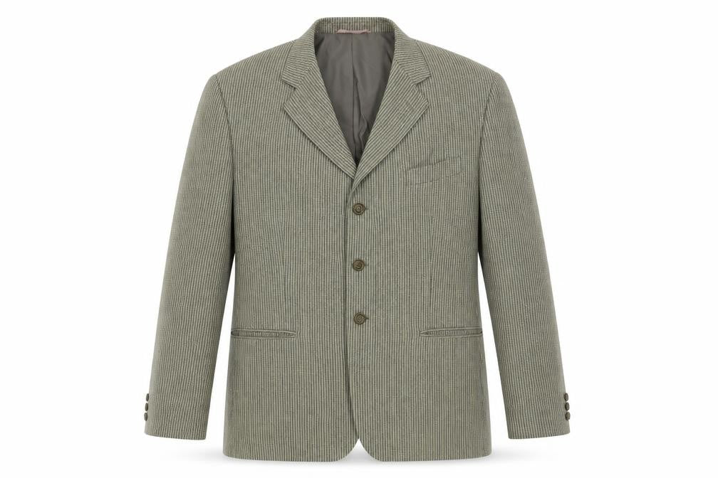 SCOTT Mens Green Geometric Polyester Jacket Blazer Size 44 Regular