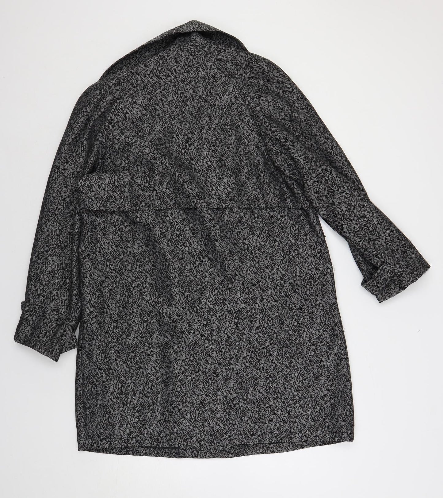 Laurels Womens Grey Geometric Overcoat Coat Size M Button