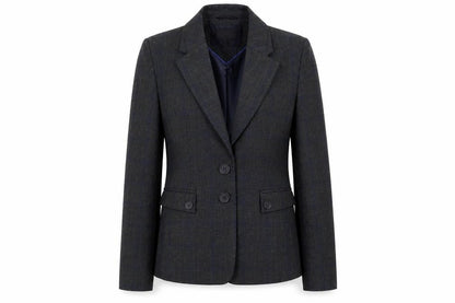 Next Womens Grey Plaid Jacket Blazer Size 8 Button