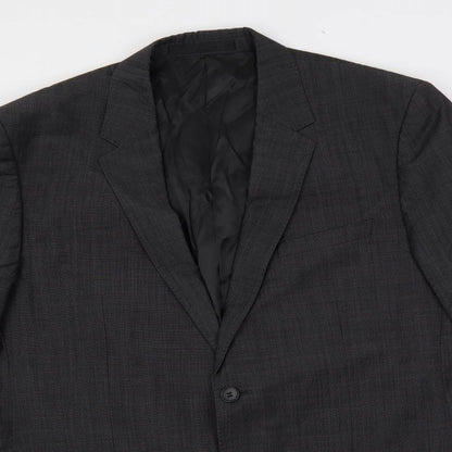 Close-up detail of Autograph men’s grey polyester jacket suit jacket, size 42, regular
