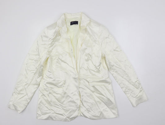 Marks and Spencer Womens Ivory Jacket Blazer Size 14 Button