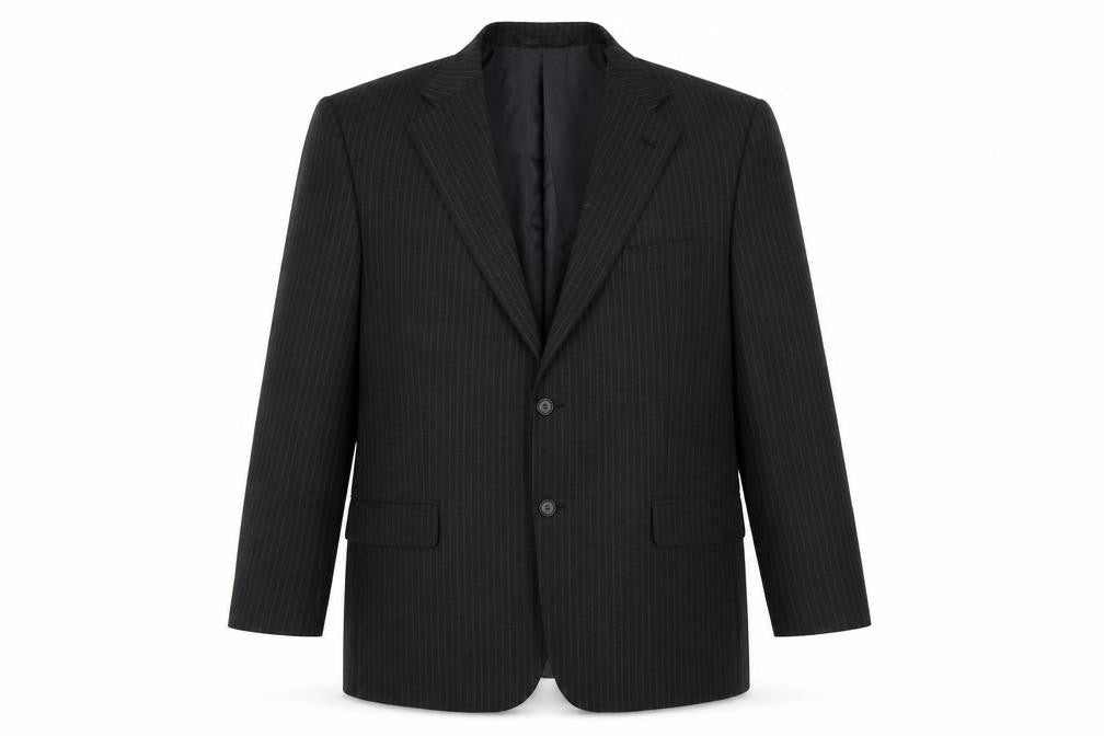 Marks & Spencer Mens Grey Striped Polyester Jacket Suit Jacket Size 44 Regular