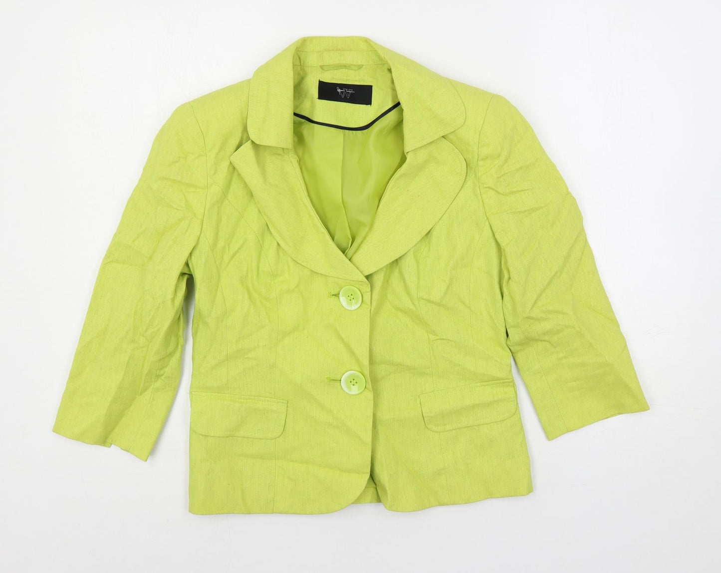 BHS Womens Green Jacket Blazer Size 8 Button
