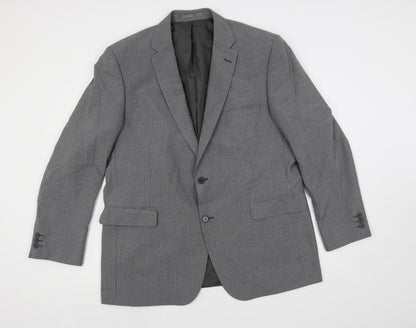 Scott & Taylor Mens Grey Polyester Jacket Suit Jacket Size 46 Regular