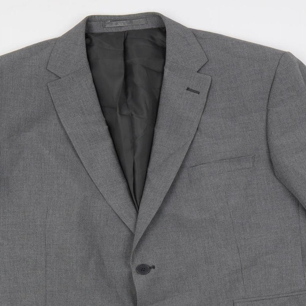 Scott & Taylor Mens Grey Polyester Jacket Suit Jacket Size 46 Regular