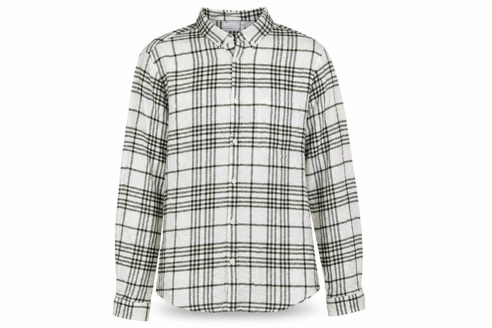 ASOS Womens White Plaid Cotton Basic Button-Up Size XL Collared