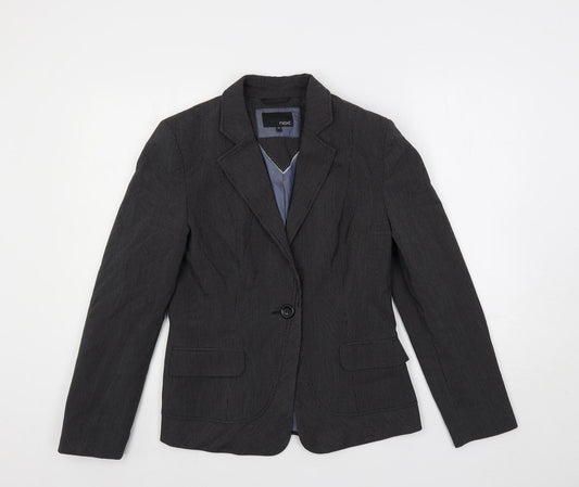 NEXT Womens Black Striped Jacket Blazer Size 10 Button