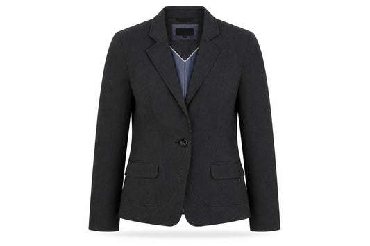 Next Womens Black Striped Jacket Blazer Size 10 Button